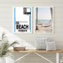 Imagem de Kit 2 Quadros Decorativos Praia - Passagem 45X34Cm - Vidro