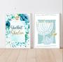 Imagem de Kit 2 Quadros Decorativos Shabbat Shalom 45x34cm Preto