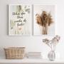 Imagem de Kit 2 Quadros Deixa Que Deus CuidaDeTudo 33x24cm - com vidro