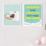 Imagem de Kit 2 Quadros Divertidos Para Lavanderia 33x24cm - com vidro