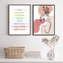 Imagem de Kit 2 Quadros É Preciso Paz- Mulher 45x34cm - com vidro