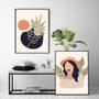 Imagem de Kit 2 Quadros Figurativos Mulher com Folhagem 45x34cm - com vidro