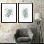 Imagem de Kit 2 Quadros Flores Minimalistas Cinza - 60X48Cm