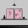 Imagem de Kit 2 Quadros Flores Rosas Tinta 45X34Cm - Com Vidro