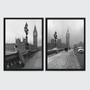 Imagem de Kit 2 Quadros Fotografias Antigas Londres 33x24cm - com vidro