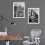 Imagem de Kit 2 Quadros Fotografias Antigas São Paulo 33X24Cm - Vidro