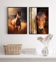 Imagem de Kit 2 Quadros Fotografias Cavalos Marrom 33x24cm - com vidro