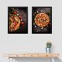 Imagem de Kit 2 Quadros Fotografias De Pizzas 33X24Cm - Com Vidro