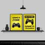 Imagem de Kit 2 Quadros Gamer Zone Amarelo 33X24Cm - Com Vidro