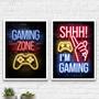 Imagem de Kit 2 Quadros Gaming Zone 24X18Cm Branca