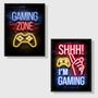 Imagem de Kit 2 Quadros Gaming Zone 24x18cm - com vidro