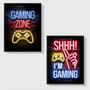 Imagem de Kit 2 Quadros Gaming Zone 24X18Cm Preta