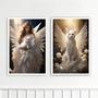 Imagem de Kit 2 Quadros Gato Anjo 45X34Cm - Com Vidro