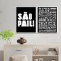 Imagem de Kit 2 Quadros Gírias De São Paulo 45x34cm - com vidro