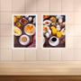 Imagem de Kit 2 Quadros Gravuras Café Da Manhã 24x18cm - com vidro