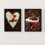 Imagem de Kit 2 Quadros I Love Coffee 45x34cm - Madeira Preta