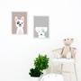 Imagem de Kit 2 Quadros Infantis Cachorrinhos 24X18Cm - Com Vidro