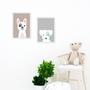 Imagem de Kit 2 Quadros Infantis Cachorrinhos 45x34cm - com vidro