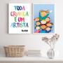 Imagem de Kit 2 Quadros Infantis Toda Criança É UmArtista 45x34cm - com vidro