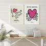 Imagem de Kit 2 Quadros Keith Haring Heart Love 24X18Cm - Com Vidro