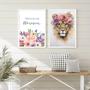 Imagem de Kit 2 Quadros Leoa Permita-se Florescer 24x18cm - com vidro