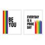 Imagem de Kit 2 Quadros LGBT Everyday Be You 33x24cm - com vidro