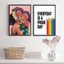 Imagem de Kit 2 Quadros LGBT Lésbicas 33x24cm Madeira Branca
