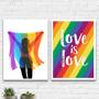 Imagem de Kit 2 Quadros LGBT Love Is Love 24x18cm