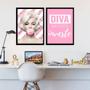 Imagem de Kit 2 Quadros Marilyn Diva Rosa 33x24cm - com vidro