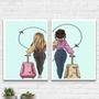 Imagem de Kit 2 Quadros Melhores Amigas Viajantes 33x24cm - com vidro