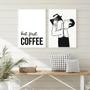 Imagem de Kit 2 Quadros Minimalistas Café But First Coffee 45X34Cm