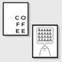 Imagem de Kit 2 Quadros Minimalistas Café - Coffee 24x18cm - com vidro