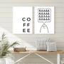 Imagem de Kit 2 Quadros Minimalistas Café - Coffee 24x18cm - com vidro