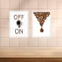 Imagem de Kit 2 Quadros Minimalistas Café ON - OFF 24x18cm - com vidro