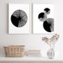 Imagem de Kit 2 Quadros Minimalistas Círculos EfeitoTextura 33x24cm - com vidro