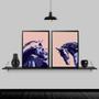 Imagem de Kit 2 Quadros Modernos Cavalos 24X18Cm - Com Vidro