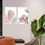Imagem de Kit 2 Quadros Modernos Florais Soft 24X18Cm - Com Vidro