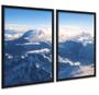 Imagem de Kit 2 Quadros Montanha Neve Vista Aérea 45X34Cm - Com Vidro