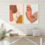 Imagem de Kit 2 Quadros Mulheres - Linhas E Formas 33X24Cm - Com Vidro
