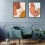 Imagem de Kit 2 Quadros Mulheres - Linhas e Formas 33x24cm