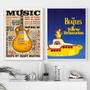 Imagem de Kit 2 Quadros Music Life - Yellow Submarine 24x18cm - com vidro