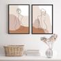 Imagem de Kit 2 Quadros Nús Artísticos Tons De Bege 33x24cm - com vidro