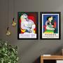 Imagem de Kit 2 Quadros Obras Pinturas Picasso - Mulheres 24x18cm - com vidro