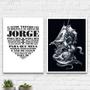 Imagem de kit 2 Quadros Oração De São Jorge 24x18cm - com vidro