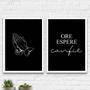 Imagem de Kit 2 Quadros Ore Espere E Confie 45x34cm - com vidro