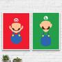 Imagem de Kit 2 Quadros Os Clássicos Do Vídeo Game 33X24Cm - Com Vidro