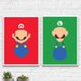 Imagem de Kit 2 Quadros Os Clássicos Do Vídeo Game 45x34cm - com vidro