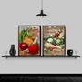 Imagem de Kit 2 Quadros Para Cozinha Vegetais E Frutas 24x18cm