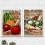 Imagem de Kit 2 Quadros Para Cozinha Vegetais E Frutas 24x18cm