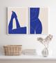 Imagem de Kit 2 Quadros Para Quarto Nú Artistico Azul 24x18cm - com vidro